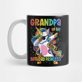 Grandpa of the Birthday Princess Dabbing Unicorn Girl Mug